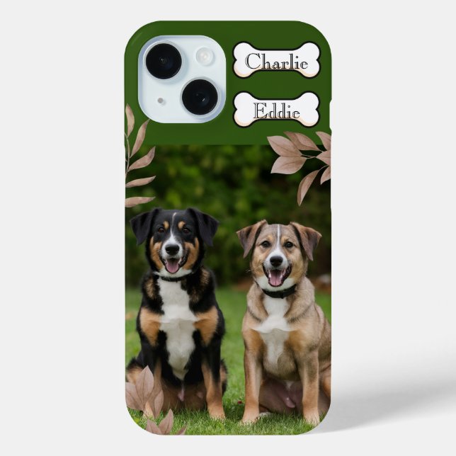 Hunde Welpen Handy Foto und Name zwei Hunde Case-Mate iPhone Hülle (Rückseite)