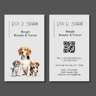 Hunde Welpenzüchter Trainer Beagle QR Code Canine Visitenkarte
