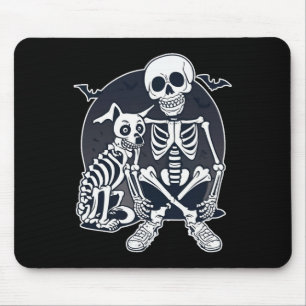 Hunde wie Knochen Halloween Skelettkostüm Mousepad