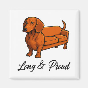 Hunde Wiener Couch Lang und Stolz Magnet