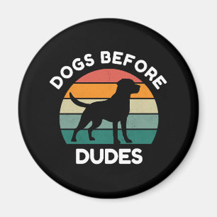 Hunde willkommen, Menschen toleriert - Funny Dog L Magnet