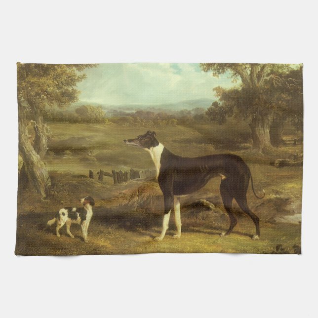 Hunde, Windhund und Spaniel, Doctor Fop by Herring Geschirrtuch (Horizontal)