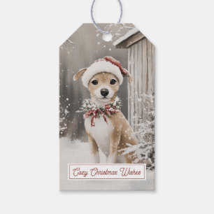 Hunde-Winter-Schnee-Weihnachts-Geschenkanhänger Geschenkanhänger
