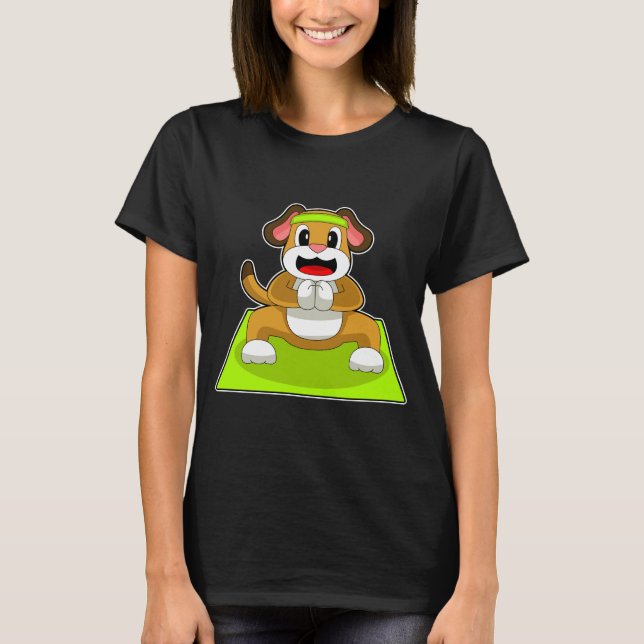 Hunde Yoga Fitness Gymnastik T-Shirt (Vorderseite)