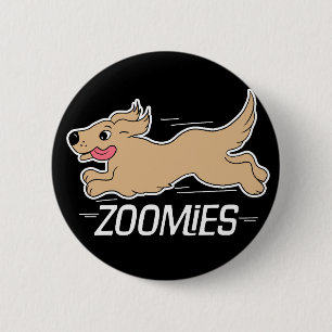 Hunde Zoomies Funny Black Button