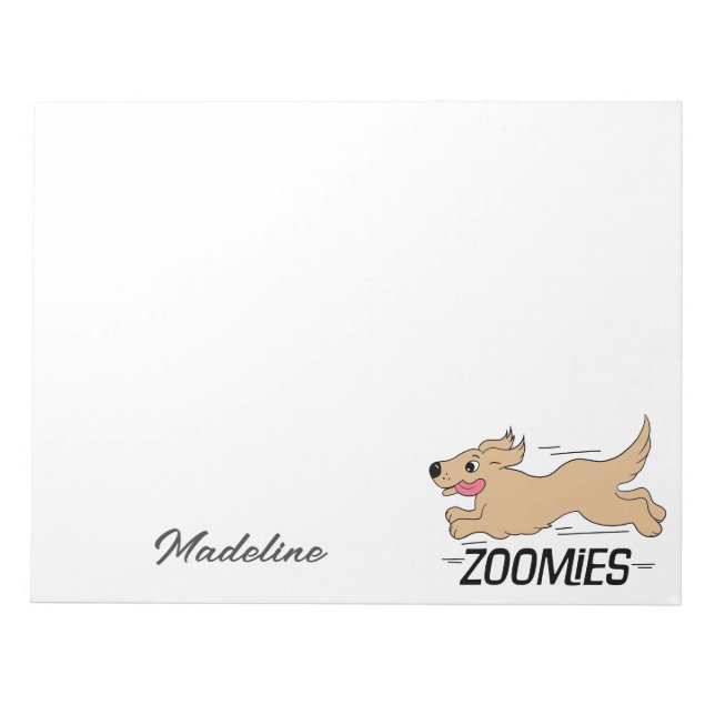 Hunde Zoomies Personalisiert Notizblock (Vorderseite)