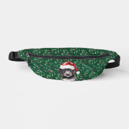 Hunde zu Weihnachten, grün und rot Bauchtasche