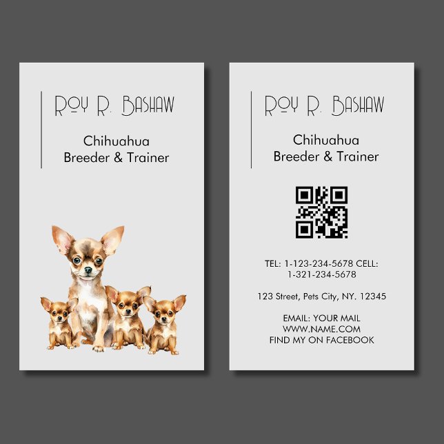 Hunde Züchter Trainer Chihuahua Tiere QR Code Visitenkarte (Von Creator hochgeladen)