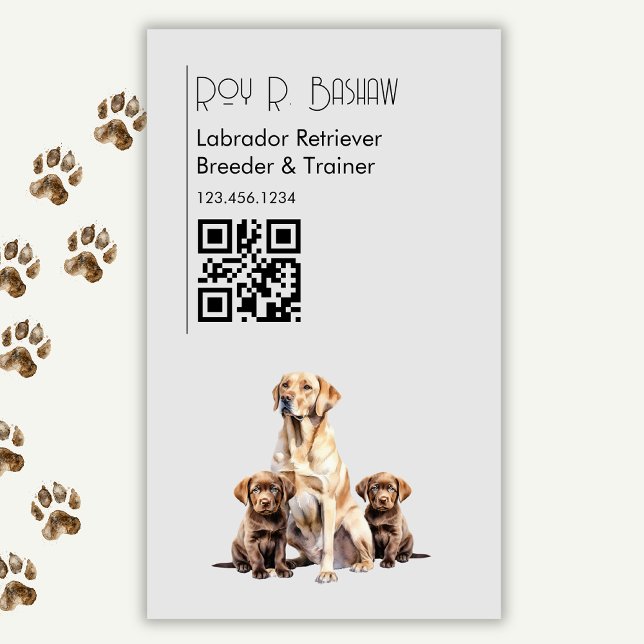 Hunde Züchter Trainer Labrador Retriever QR Code Magnetische Visitenkarte (Von Creator hochgeladen)