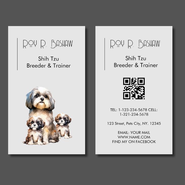Hunde Züchter Trainer Shih Tzu Pet QR Code Canine Visitenkarte (Von Creator hochgeladen)