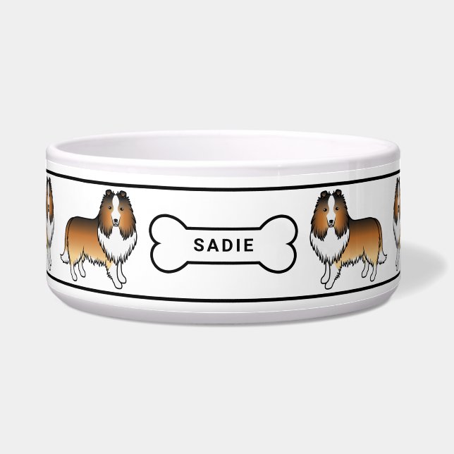Hunde zum Verkauf mit Knochen und Namen Napf (Vorderseite)