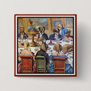 Hundeabendessen-Party Button