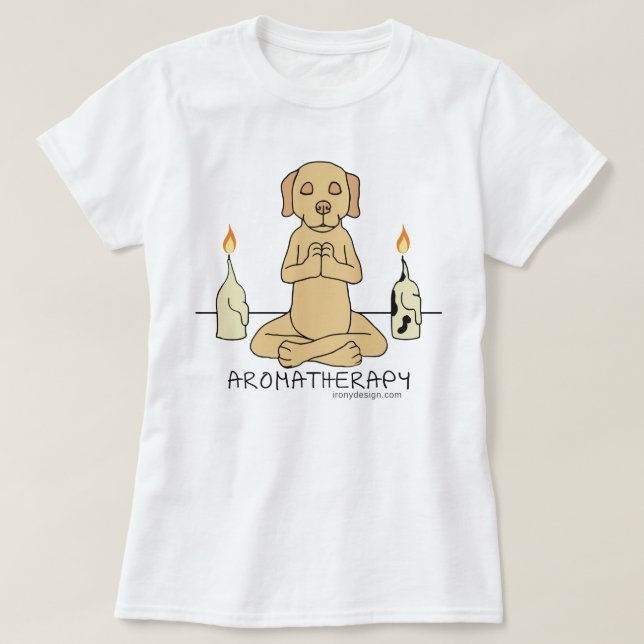 Hundearomatherapy-Meditations-lustiger Cartoon T-Shirt (Design vorne)