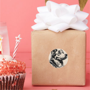 Hundeaufkleber Runder Aufkleber