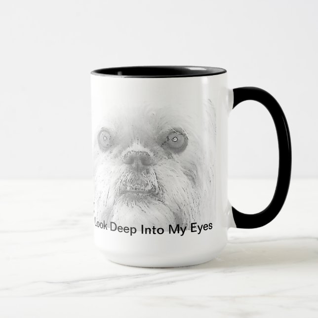 Hundeaugen Tassen-Brüssels Griffon Tasse (Rechts)