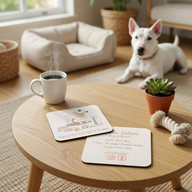 Hundeausbilder-Visitenkarte Quadratische Visitenkarte (Von Creator hochgeladen)