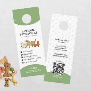 Hundeausführen Haustiersitten QR-Code Türanhänger
