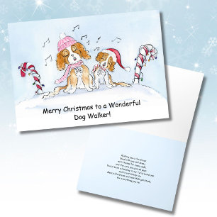 Hundeausführer Frohe Weihnachten CKCS Hunde Karte