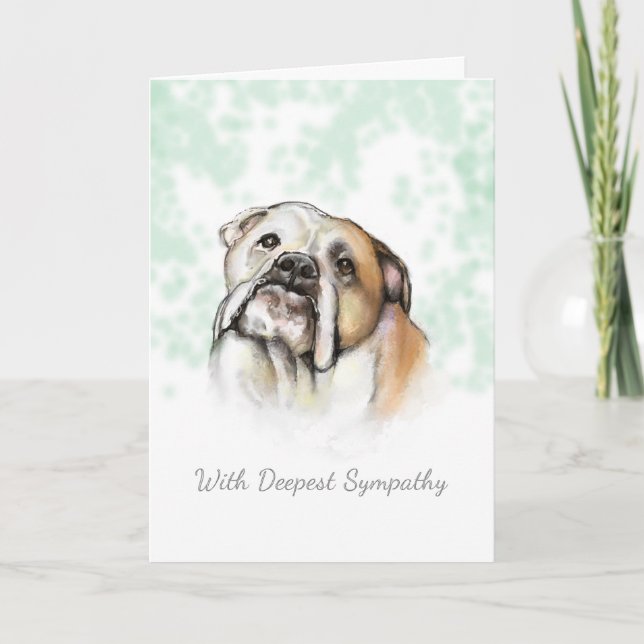 HundeBeileid - Bulldoggen-HundeBeileids-Karte Karte (Vorderseite)