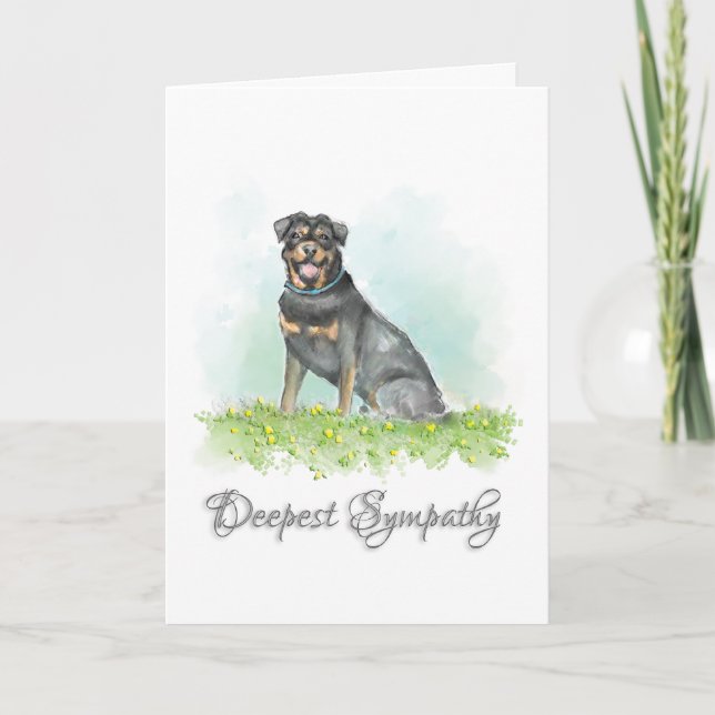 HundeBeileids-Karte - Rottweiler HundeBeileid Karte (Vorderseite)