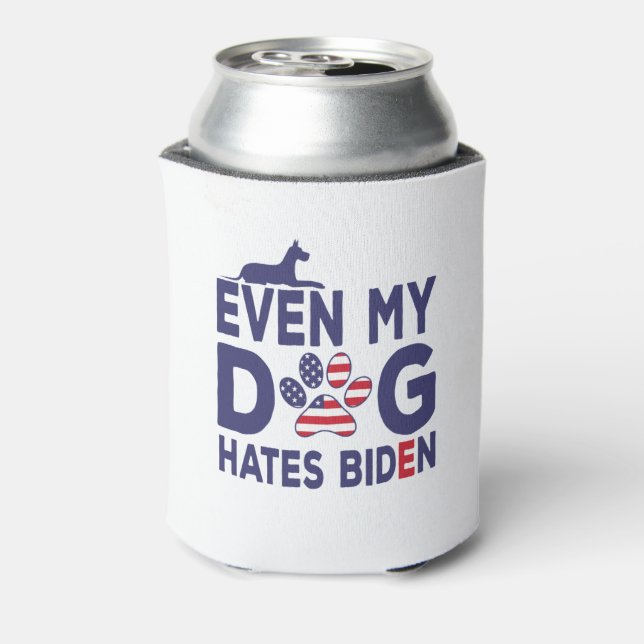 Hundebesitzer Anti Biden - selbst mein Hund hasst  Dosenkühler (Kanne Rückseite)