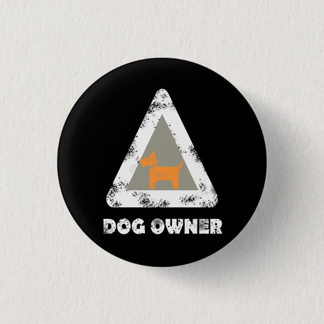 Hundebesitzer-Button Pin Rund Button (Vorderseite)
