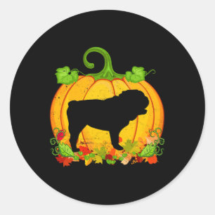 Hundebesitzer Halloween Kostüm English Bulldog Runder Aufkleber