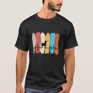 Hundebesitzer Herzschlag Pinselstrich Kunst Tierär T-Shirt