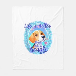 Hundebesitzer Hund Hündin Mama Beagle niedliche Fr Fleecedecke
