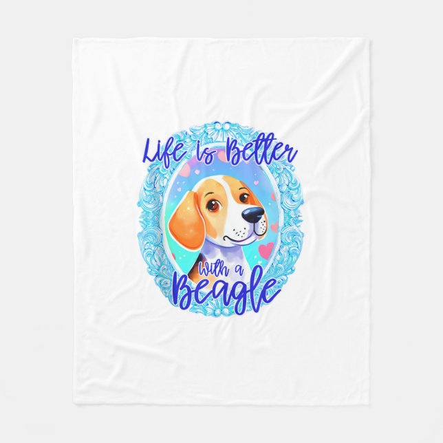 Hundebesitzer Hund Hündin Mama Beagle niedliche Fr Fleecedecke (Vorderseite)