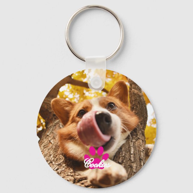Hundebesitzer Personalisierter Foto- und Pet-Name Schlüsselanhänger (Vorderseite)
