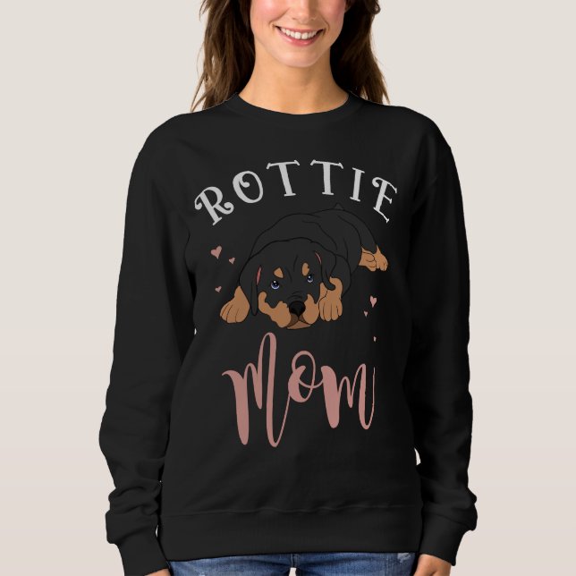 Hundebesitzerin Frauen Rottie Mama Haustier Tierhe Sweatshirt (Vorderseite)
