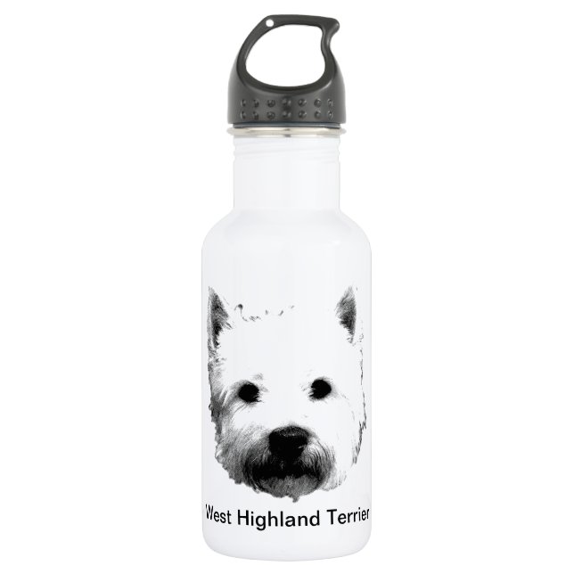 Hundebild Westhochland-weißen Terriers Westie Trinkflasche (Vorderseite)