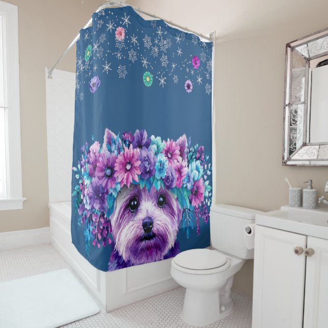 Hundeblumen Duschvorhang (Beispiel)