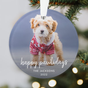 Hundebontage   Moderne Niedliche glückliche Welpen Ornament