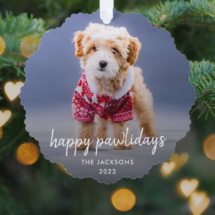 Hundebontage   Moderne Niedliche glückliche Welpen Ornament Karte