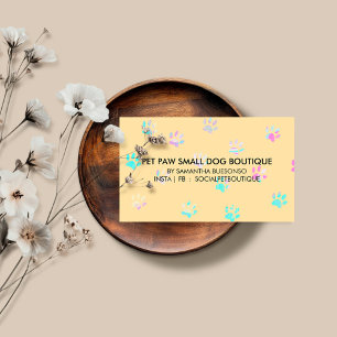 Hundeboutique Haustierpflege Design gelb Visitenkarte
