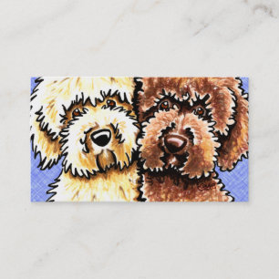 Hundebrüter Labradoodle Rettungs-Blau-Leinwand Visitenkarte