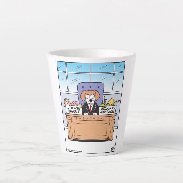 Hundebuchhalter in und aus Feldern Milchtasse (Vorderseite)