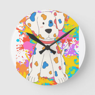 Hundebügelfarbe Runde Wanduhr
