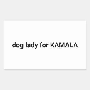Hundedame für Kamala minimalistischer Text lustig Rechteckiger Aufkleber
