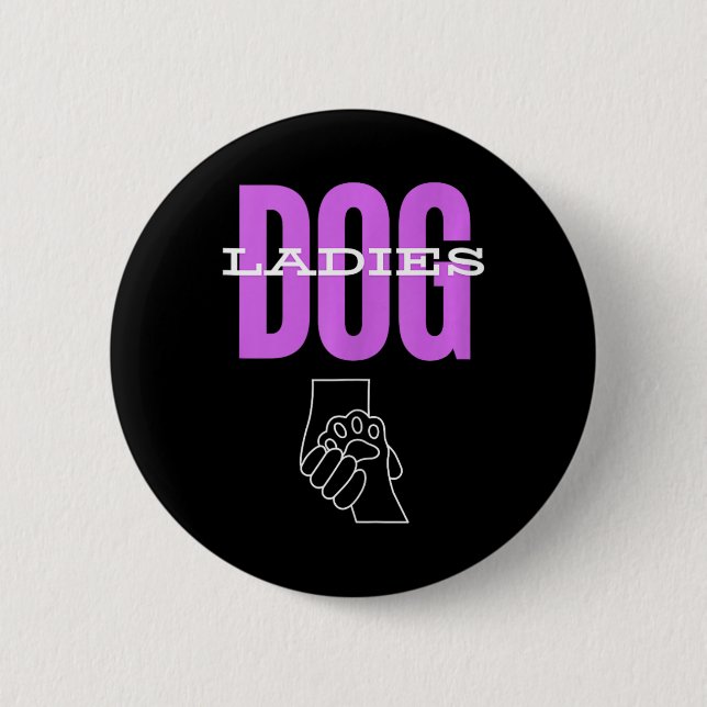 Hundedamen für Kamala Harris Top Button (Vorderseite)