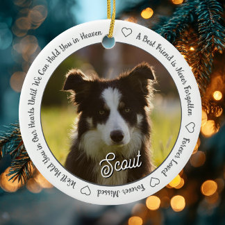 Hundedenkmal-Foto für immer geliebt und vermisst A Keramik Ornament