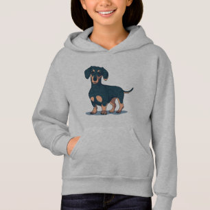 Hundedesign der Coolen Schwarzen Dackel Hoodie