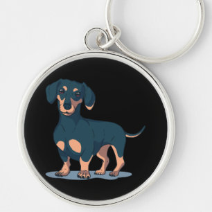Hundedesign für coole Schwarze Dackel Schlüsselanhänger