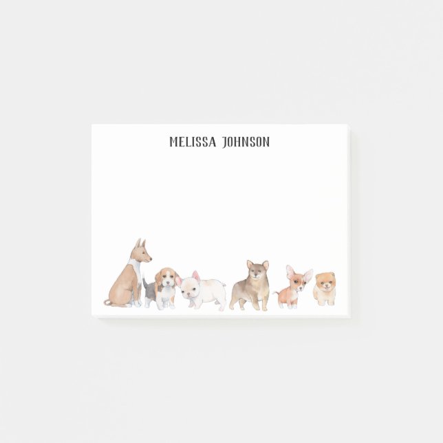 Hundedesign für Hunde Lover Post-it Klebezettel (Vorderseite)