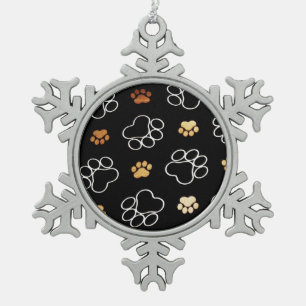 Hundedrucke Zinnschmuck Schneeflocken Zinn-Ornament