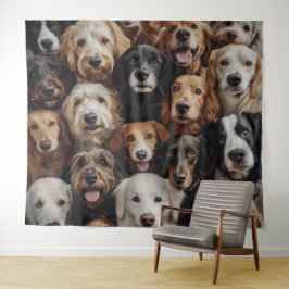 Hundefaces Tapestry Wandteppich