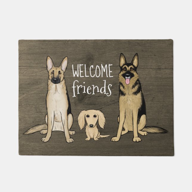 Hundefamilie Begrüßungsmatte Fußmatte (Vorderseite)