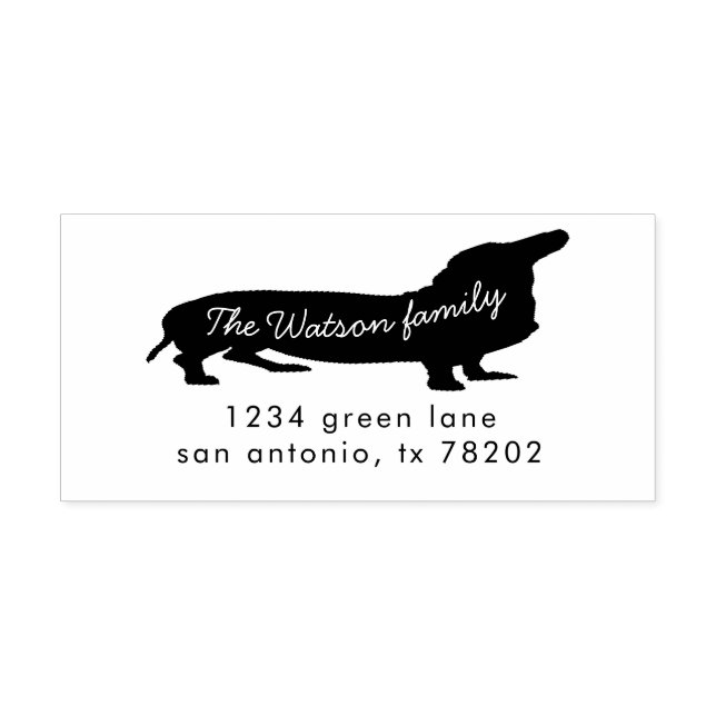 Hundefamilie | RÜCKSENDEADRESSE BRIEFMARKE Permastempel (Design)